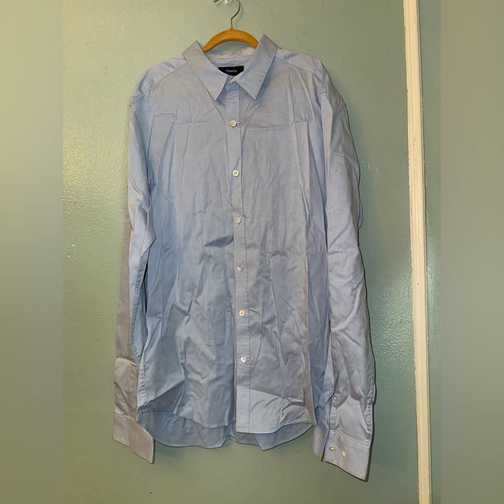 Theory Men's Light Blue Dress Shirt